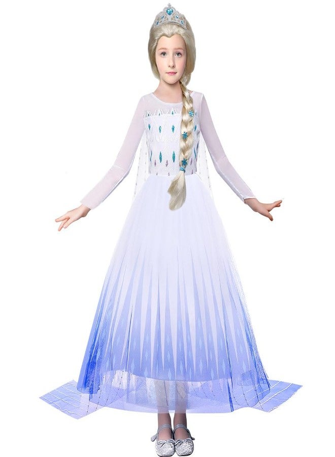 G.C Princess Dress Costume for Girls Toddler Princess Dress Up Clothes With Cape Crown Wig Gloves Wand Necklace Accessories Toys Halloween Cosplay Birthday Party Favors for Girls Aged 3 4 5 6-10 - Image 2